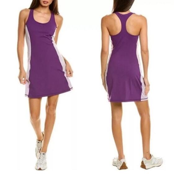 Sweaty Betty Power Workout Dress Deep Purple Color block Skort size 12 Athletic - Picture 1 of 8